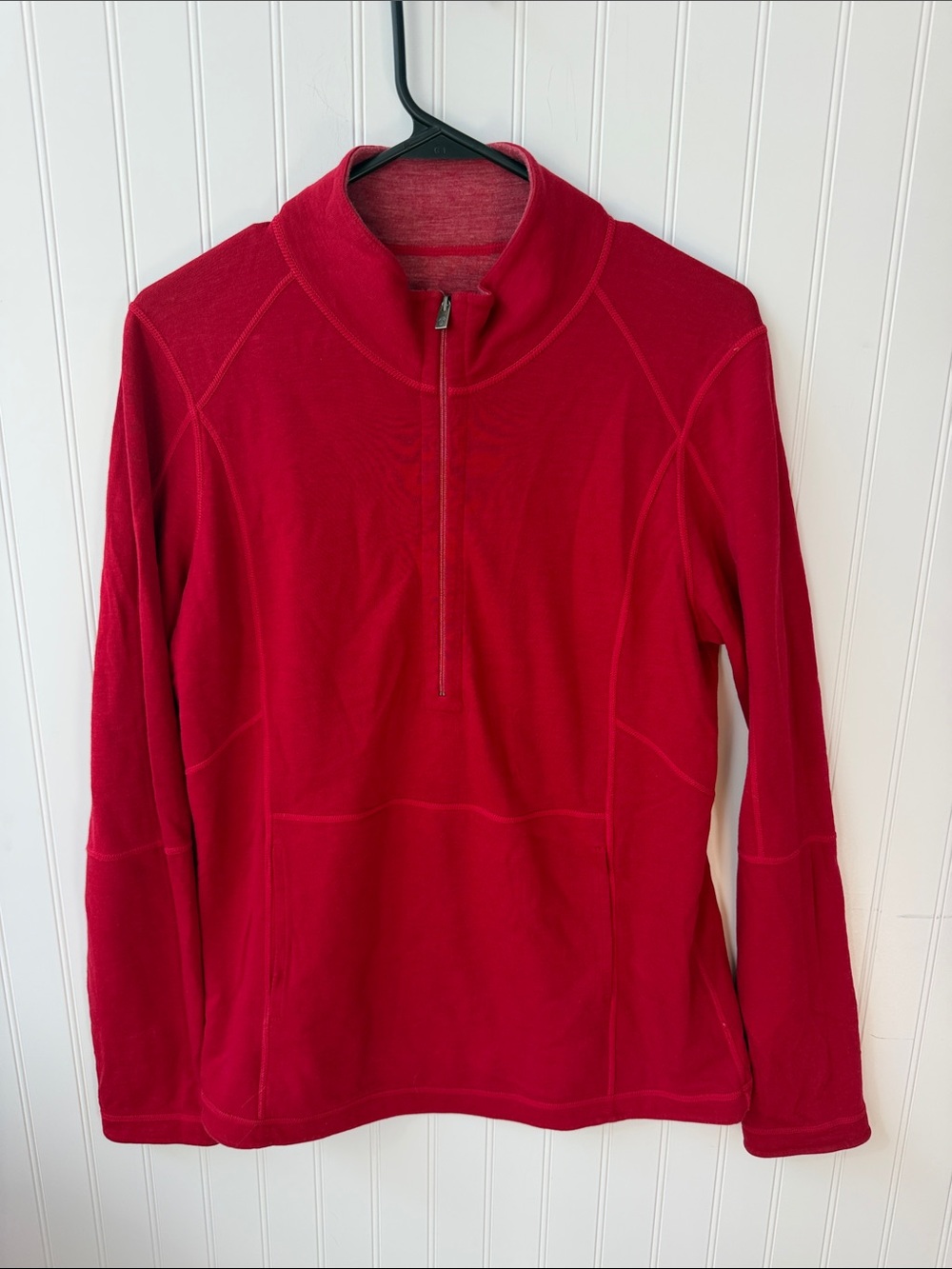 (312)Tommy Bahama Reversible Half Zip Pullover Women’s Red Pink Mock Neck